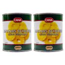 Food-United Ananas Scheiben Ringe leicht gezuckert 2 Dosen F&uuml;ll 825g ATG 490g