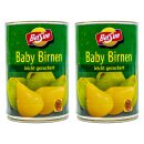 Food-United Ganze Baby Birnen leicht gezuckert 2 Dosen ATG 200g gesch&auml;lt