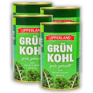 LIPPERLAND GR&Uuml;NKOHL handverlesen vegan 4x Konserve F&uuml;llm 4KG ATG 2,8KG
