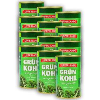 LIPPERLAND GR&Uuml;NKOHL handverlesen vegan 12x Konserve F&uuml;llm 4KG ATG 2,8KG