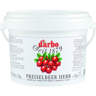 Food-United PREISELBEEREN-FRUCHTAUFSTRICH herb 2kg im Eimer von DARBO