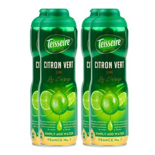 TEISSEIRE Citron-Vert Frucht-Sirup 4x 600ml Limettensirup Lime Syrop Sirop