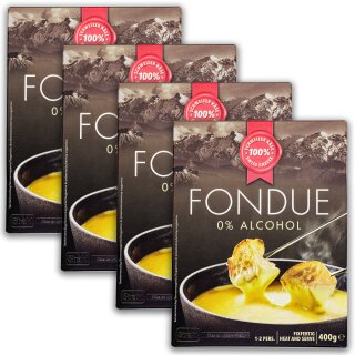 Fertigmischung FONDUE 0 % ALKOHOL 4x400g f&uuml;r Caquelon alkolfrei, cremig